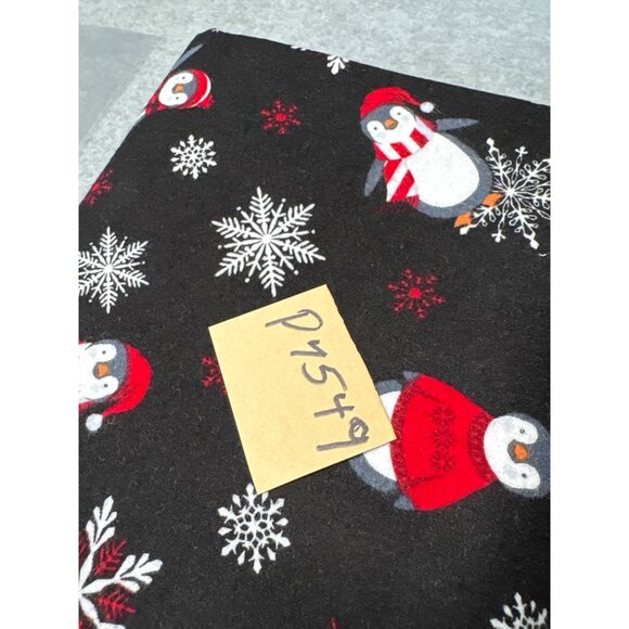 Winter Comfort Flannel Fabric with Penguins & Snowflakes 1/2 yard x 44" By Greta - Picture 5 of 5